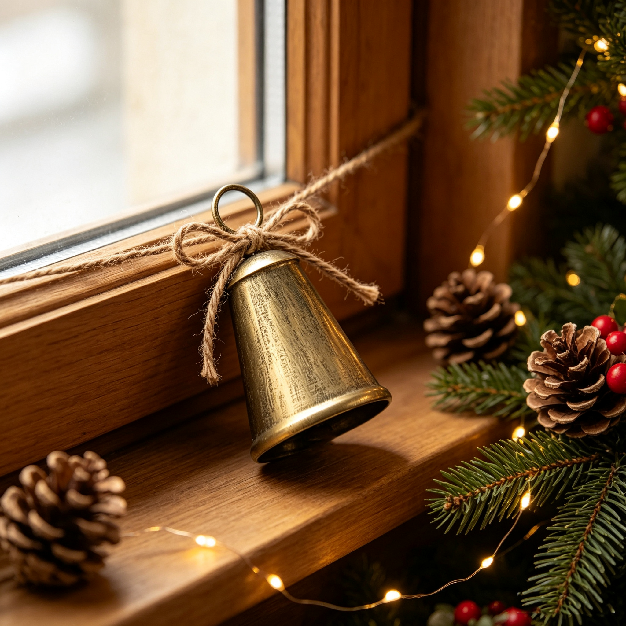 Rustic Christmas Bells 3Pcs Set Antique Bronze Iron Hanging Decor — view 4