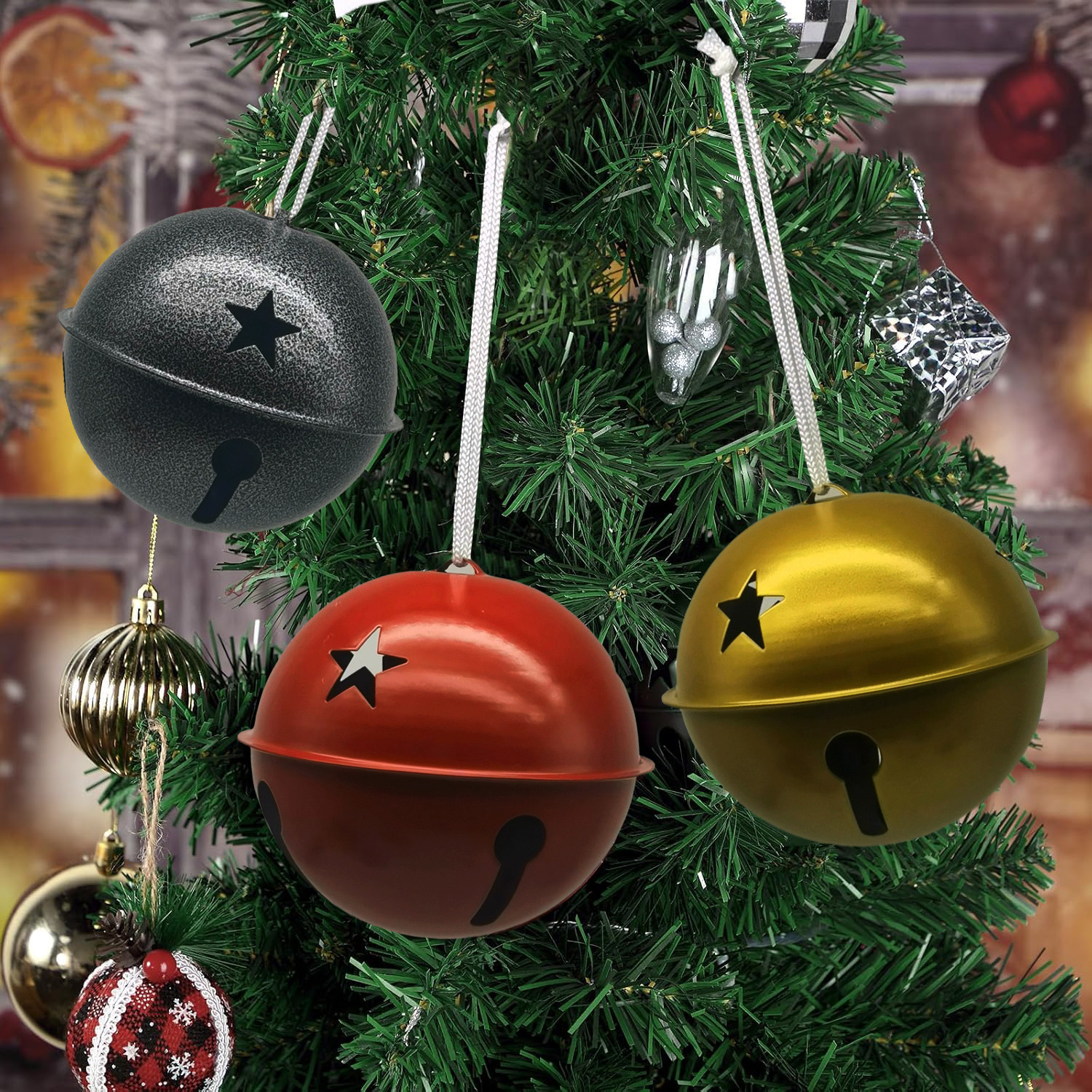 Vintage Christmas Bell 5.5" Metal Hanging Ornament — factory-direct Christmas decorations