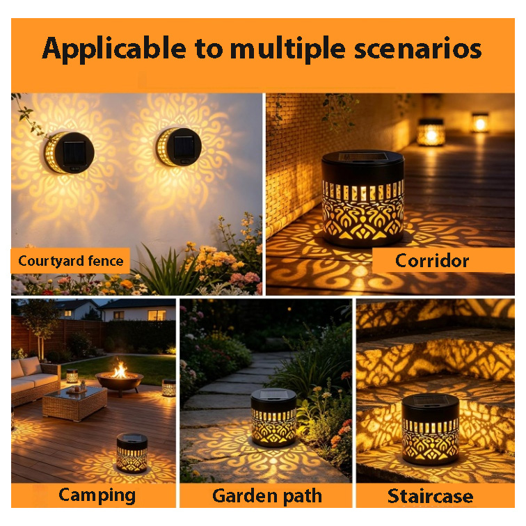 Outdoor Solar Garden Lantern Set 4pcs Stainless Steel — view 2