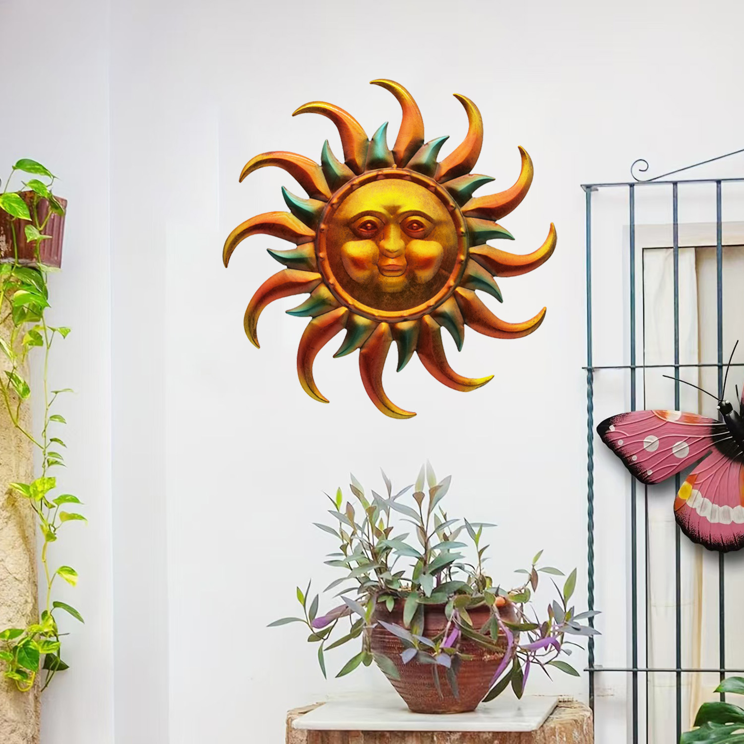 Decorative Metal Wall Art Sun face — view 4