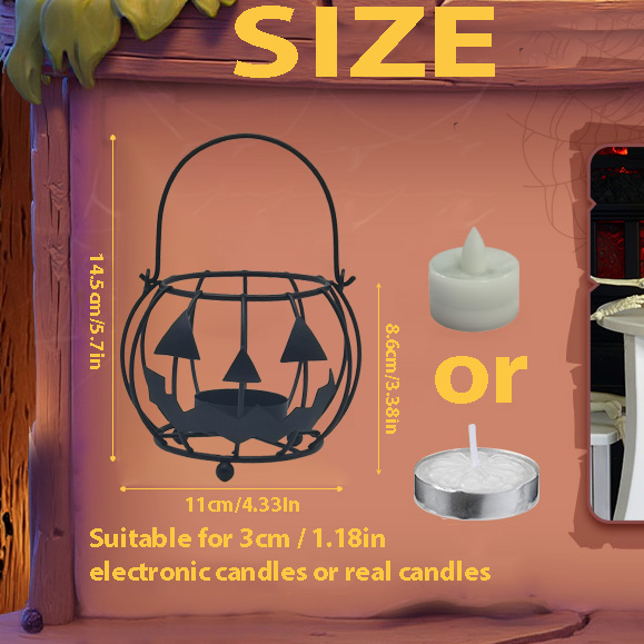 Halloween pumpkin candle holder lantern — view 3