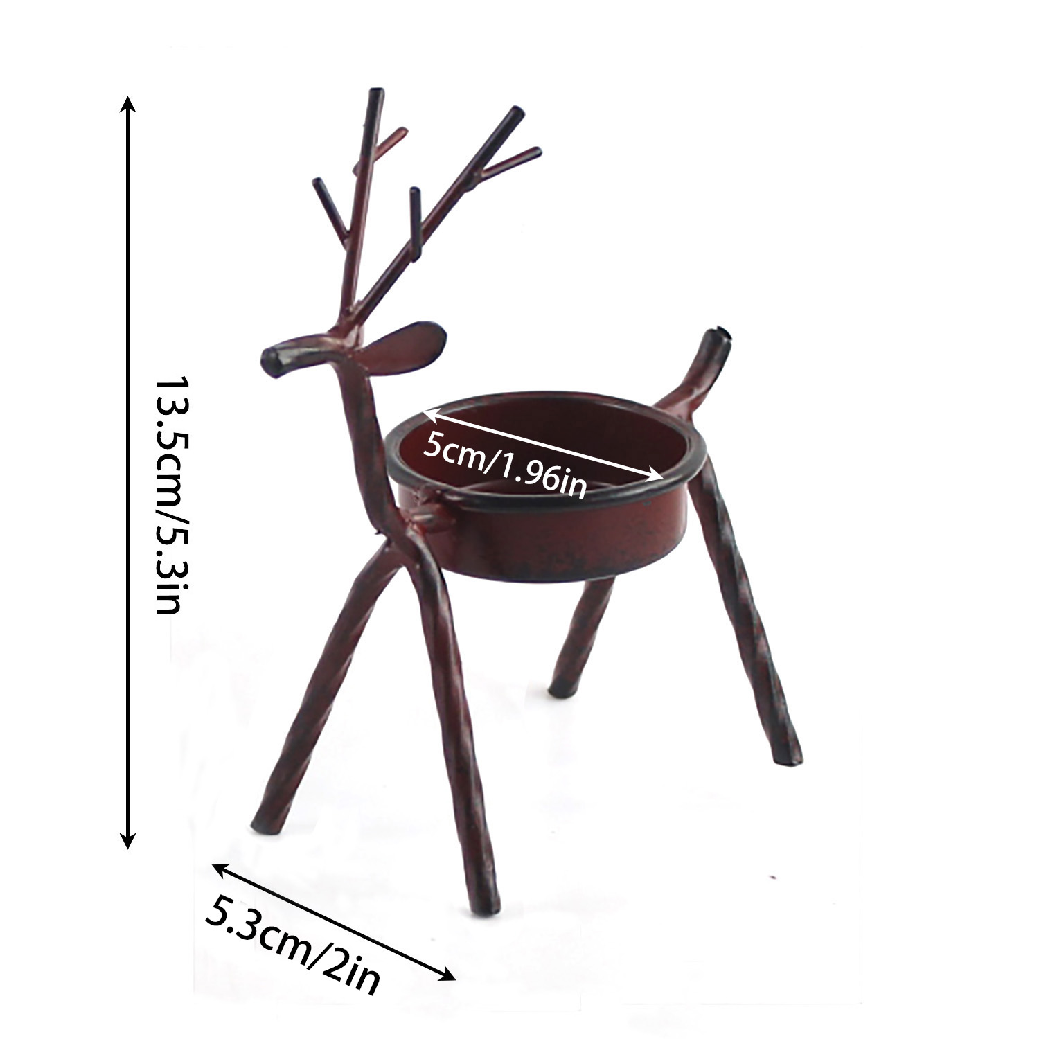 6-piece Christmas Reindeer Candle Holder Statue — view 3