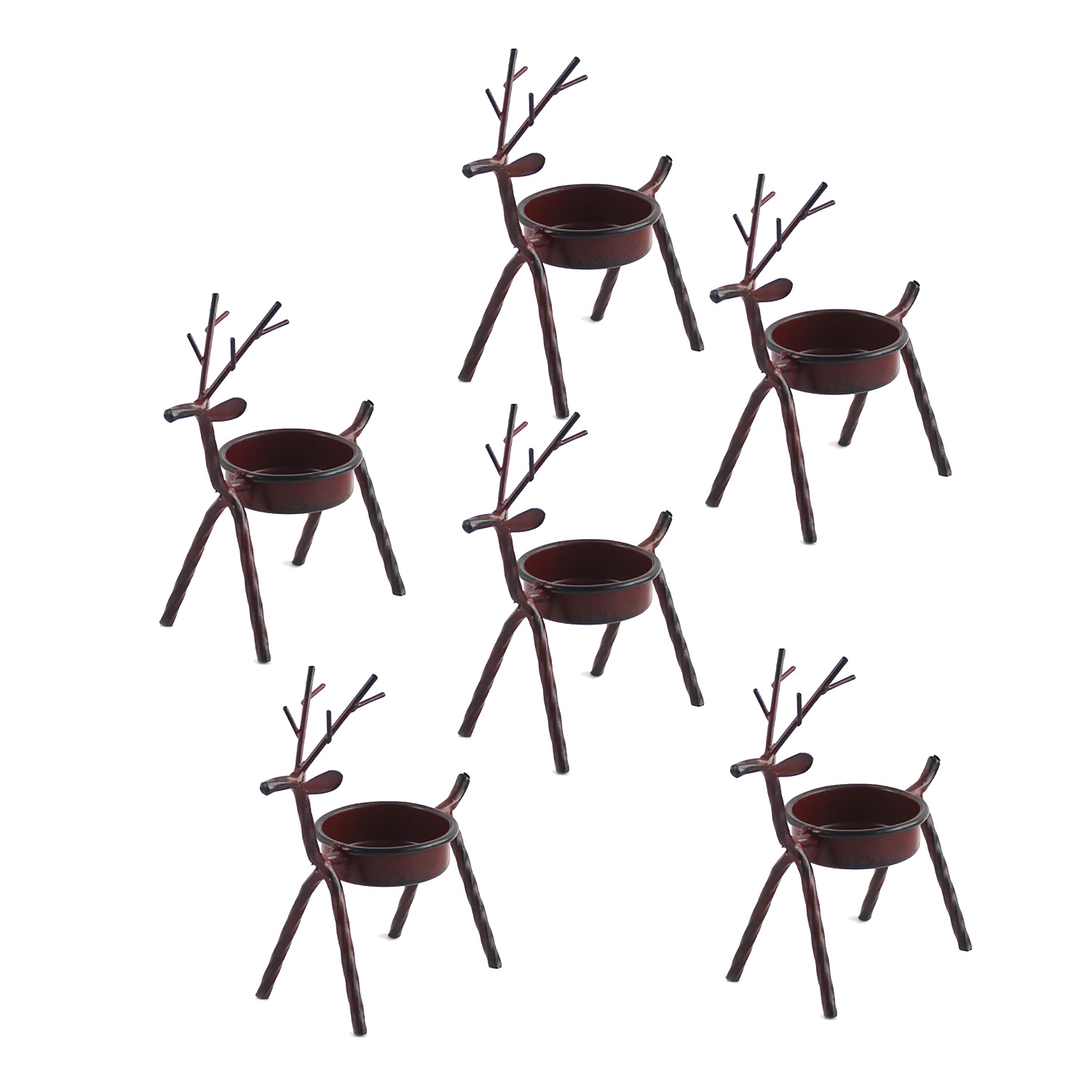 6-piece Christmas Reindeer Candle Holder Statue — view 7