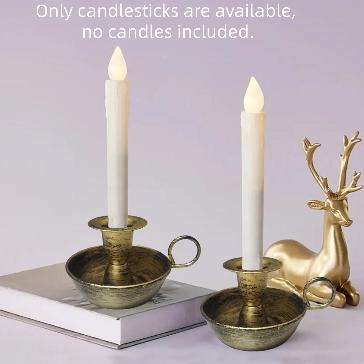 1 Piece tea cup-shaped candlestick. It can hold cylindrical candles. Available in two colors: bronze vintage and gold. — view 5