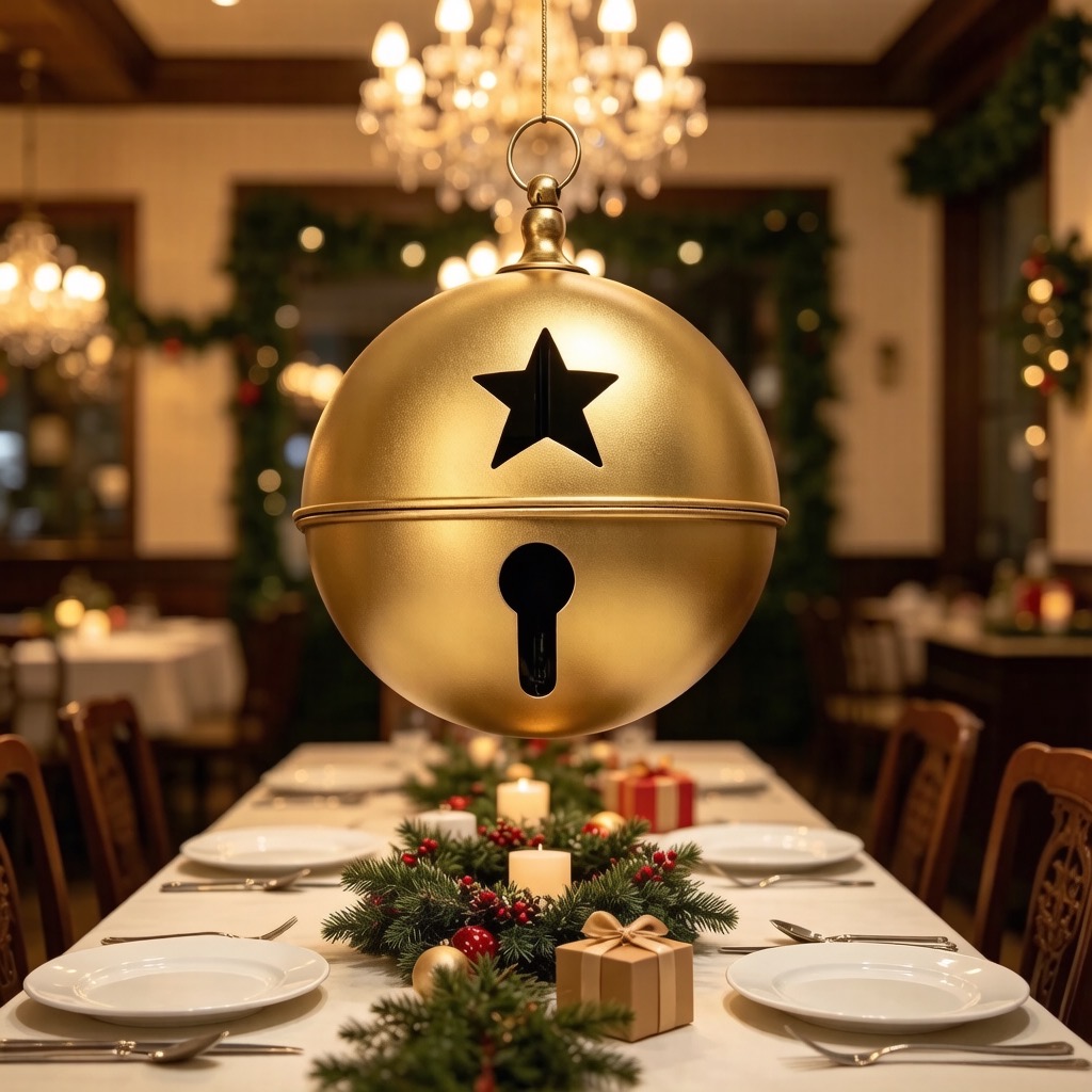 Large Rustic Christmas Bell Ornament 12-inch Metal Hanging Decoration — view 7