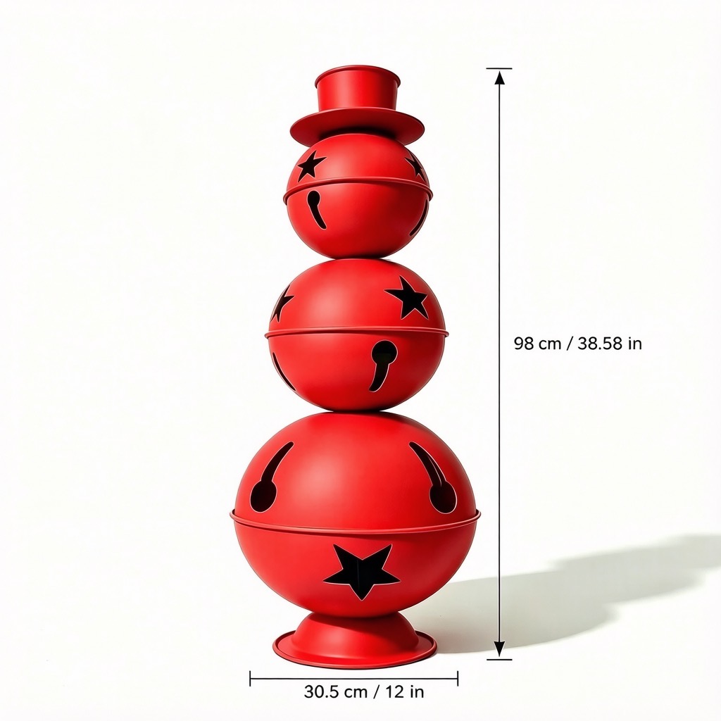 Large Metal Snowman Christmas Bell Ornament 38.58 Inch Tall — view 3
