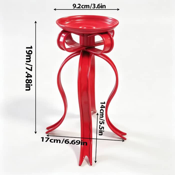 Christmas Candle Holder Red Bowknot Decor — view 3