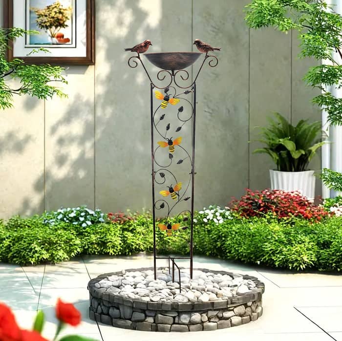 Resin Garden Bird Feeder for Fence Mounting