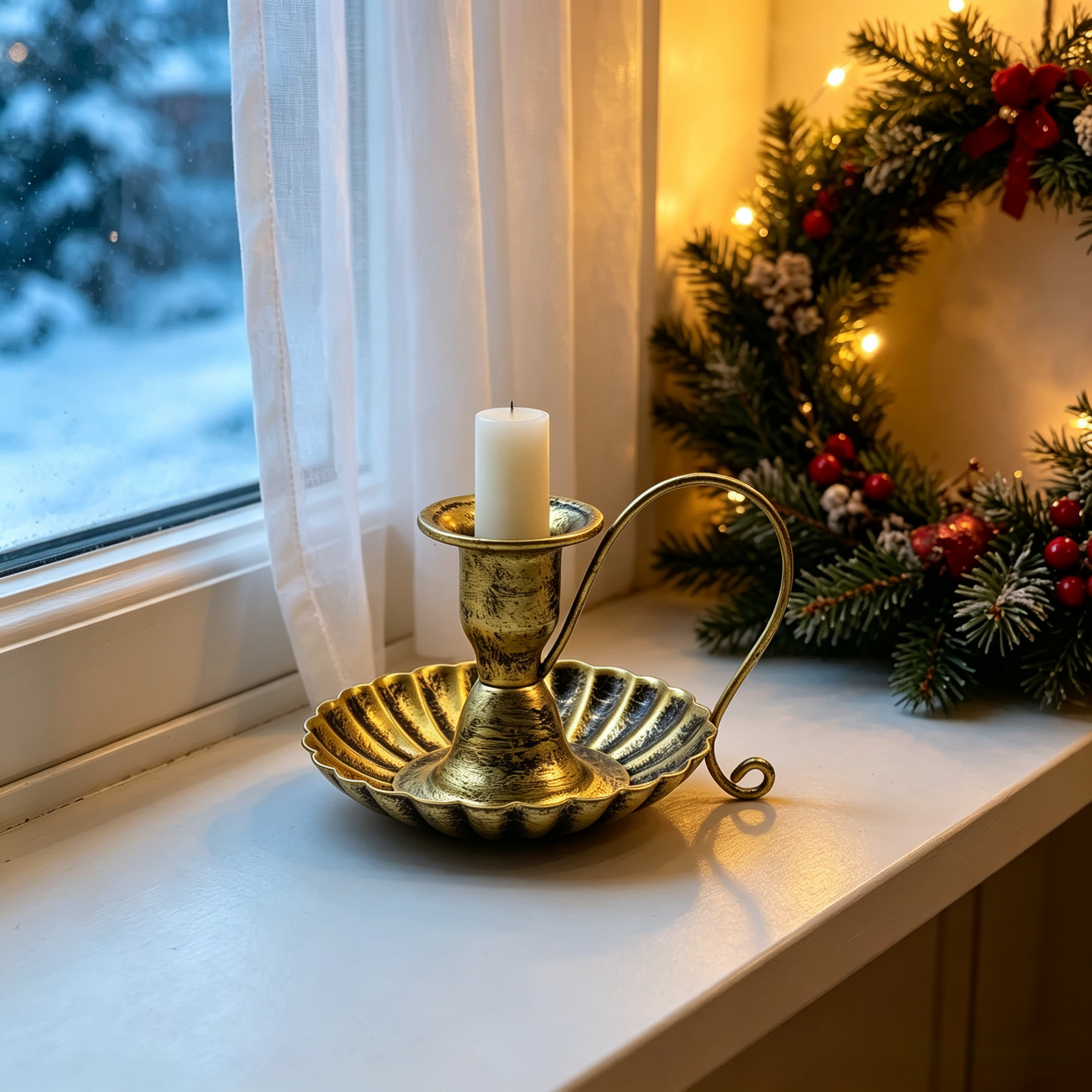 Christmas Floral Candle Holder Decoration — view 4