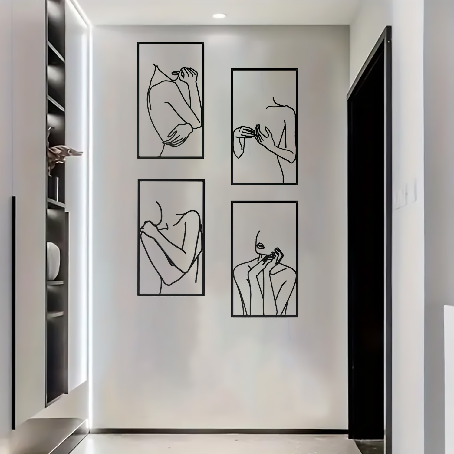4-piece different dynamic human figure art picture frames for wall hanging decoration — factory-direct Christmas decorations