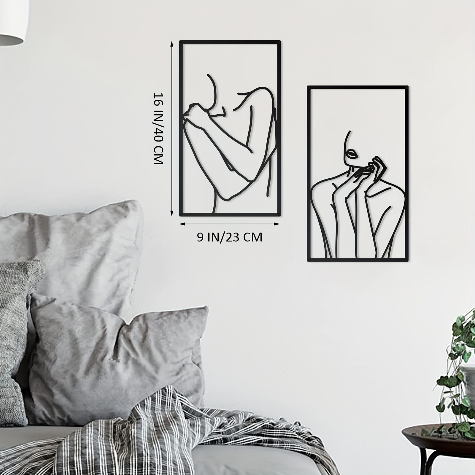 4-piece different dynamic human figure art picture frames for wall hanging decoration — view 3