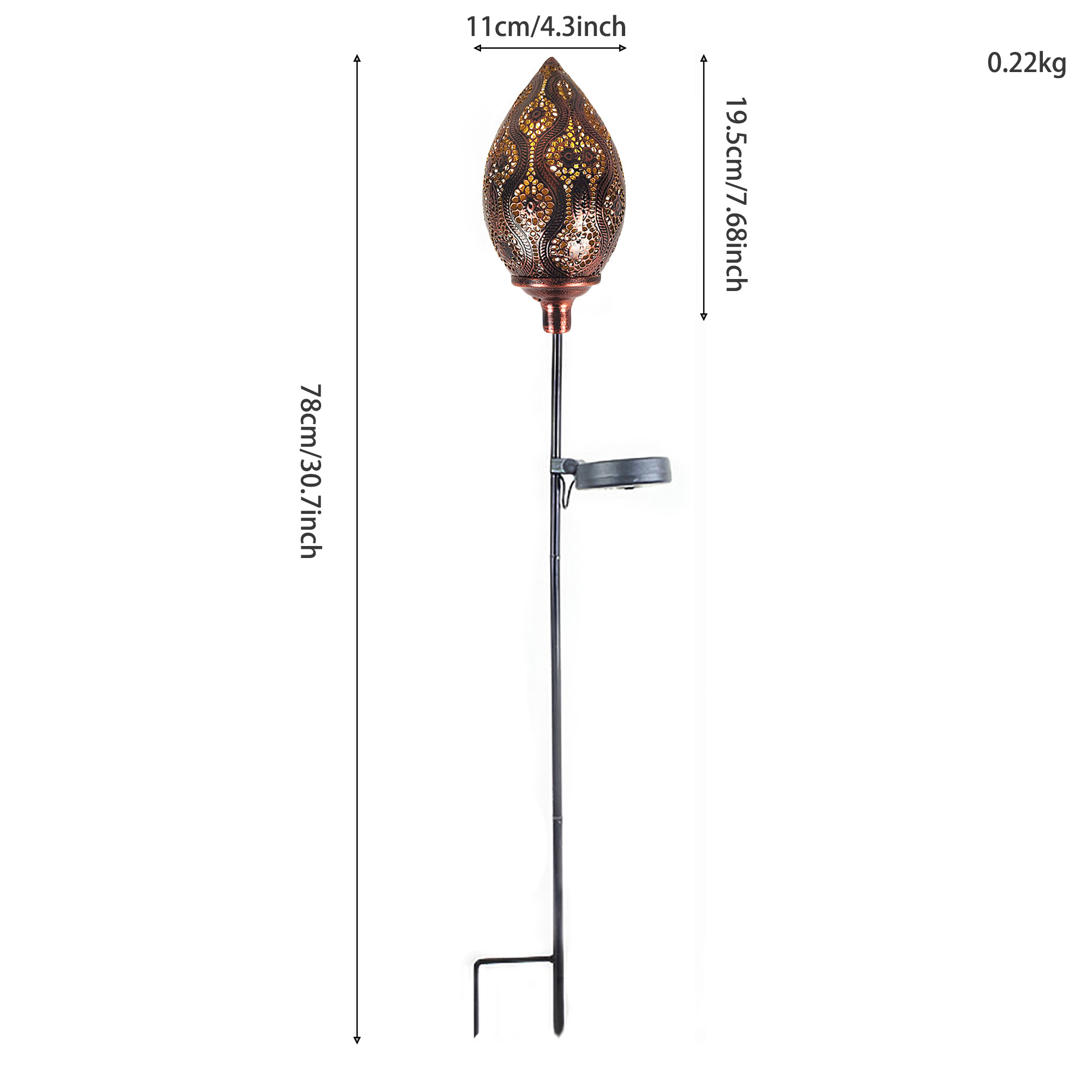 Waterdrop Dipping Branch Solar Lamp Garden Decorative Lamp Luhuan Light (Peacock Tail Pattern) — view 3