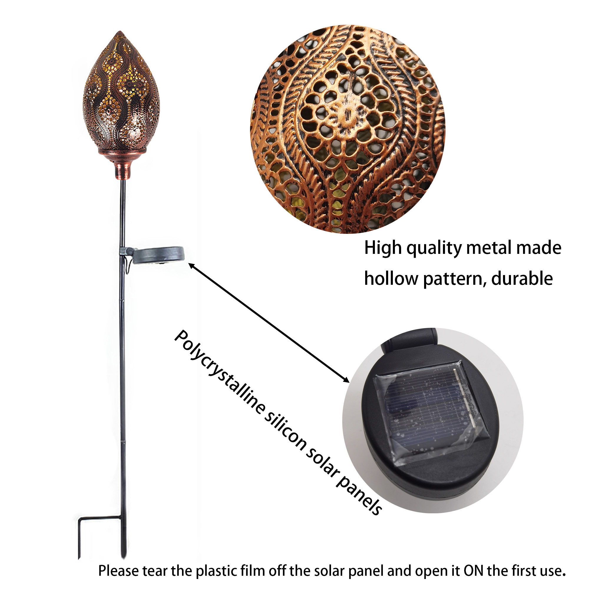Waterdrop Dipping Branch Solar Lamp Garden Decorative Lamp Luhuan Light (Peacock Tail Pattern) — view 5