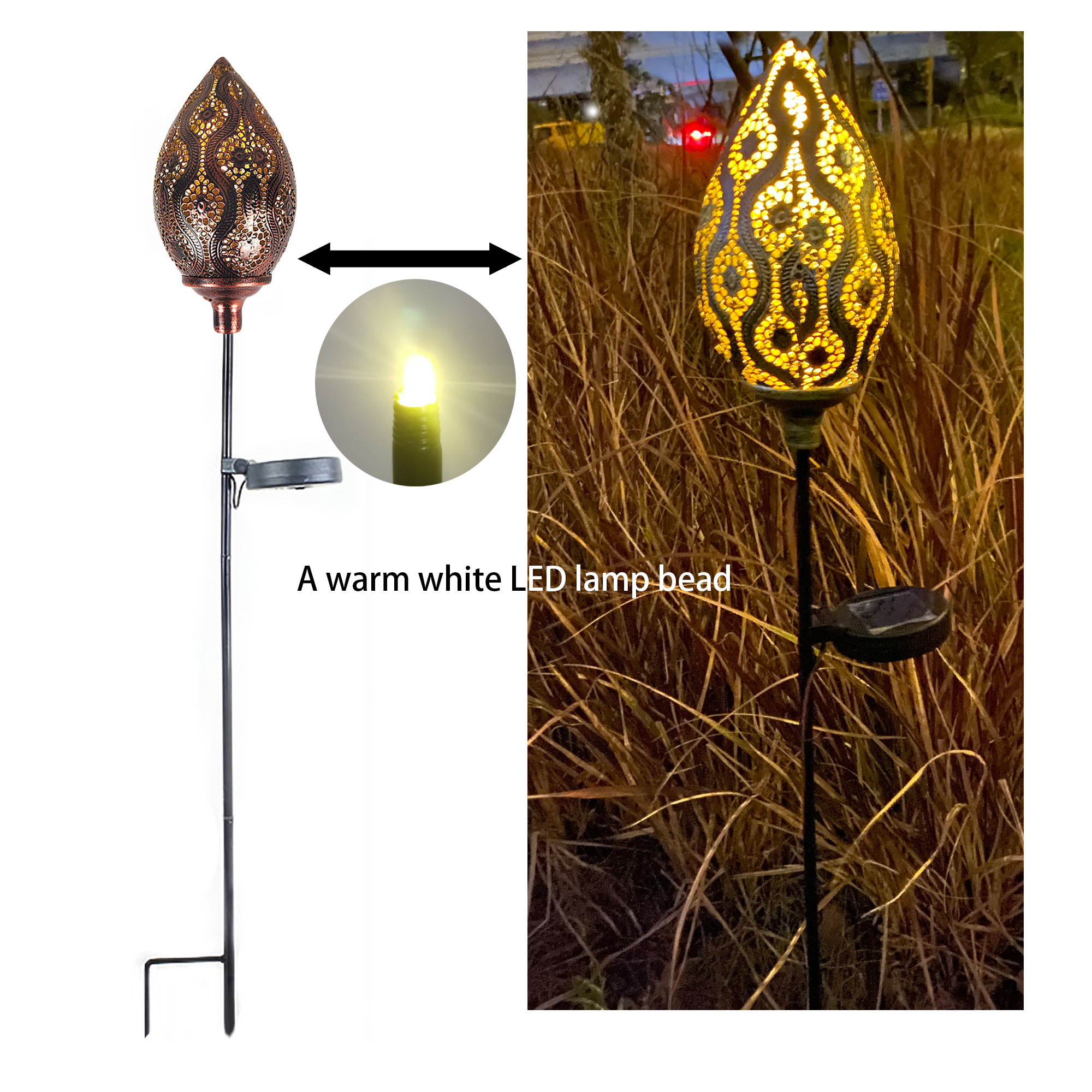 Waterdrop Dipping Branch Solar Lamp Garden Decorative Lamp Luhuan Light (Peacock Tail Pattern) — view 4