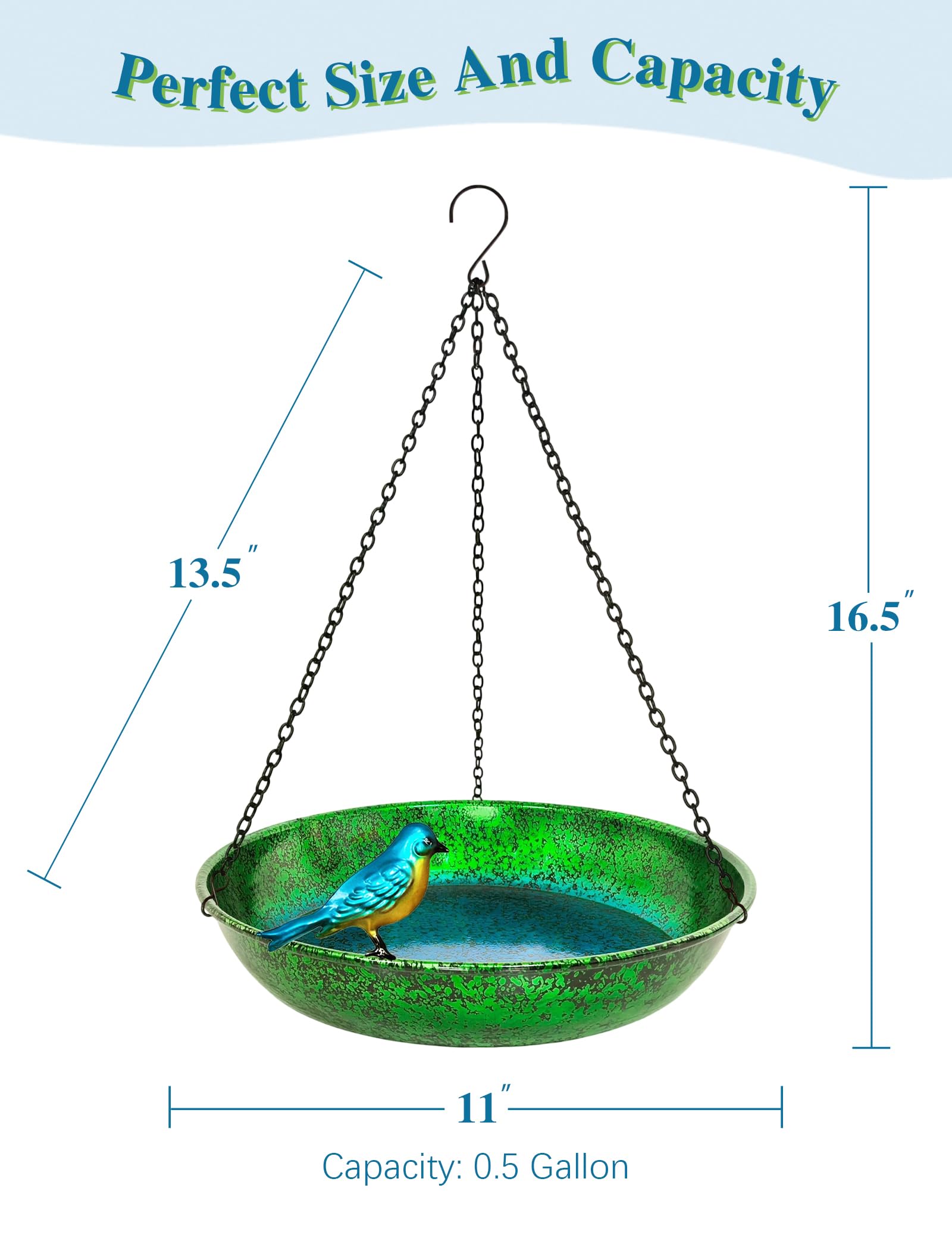 Outdoor Hanging Bird Bath and Feeder — view 3