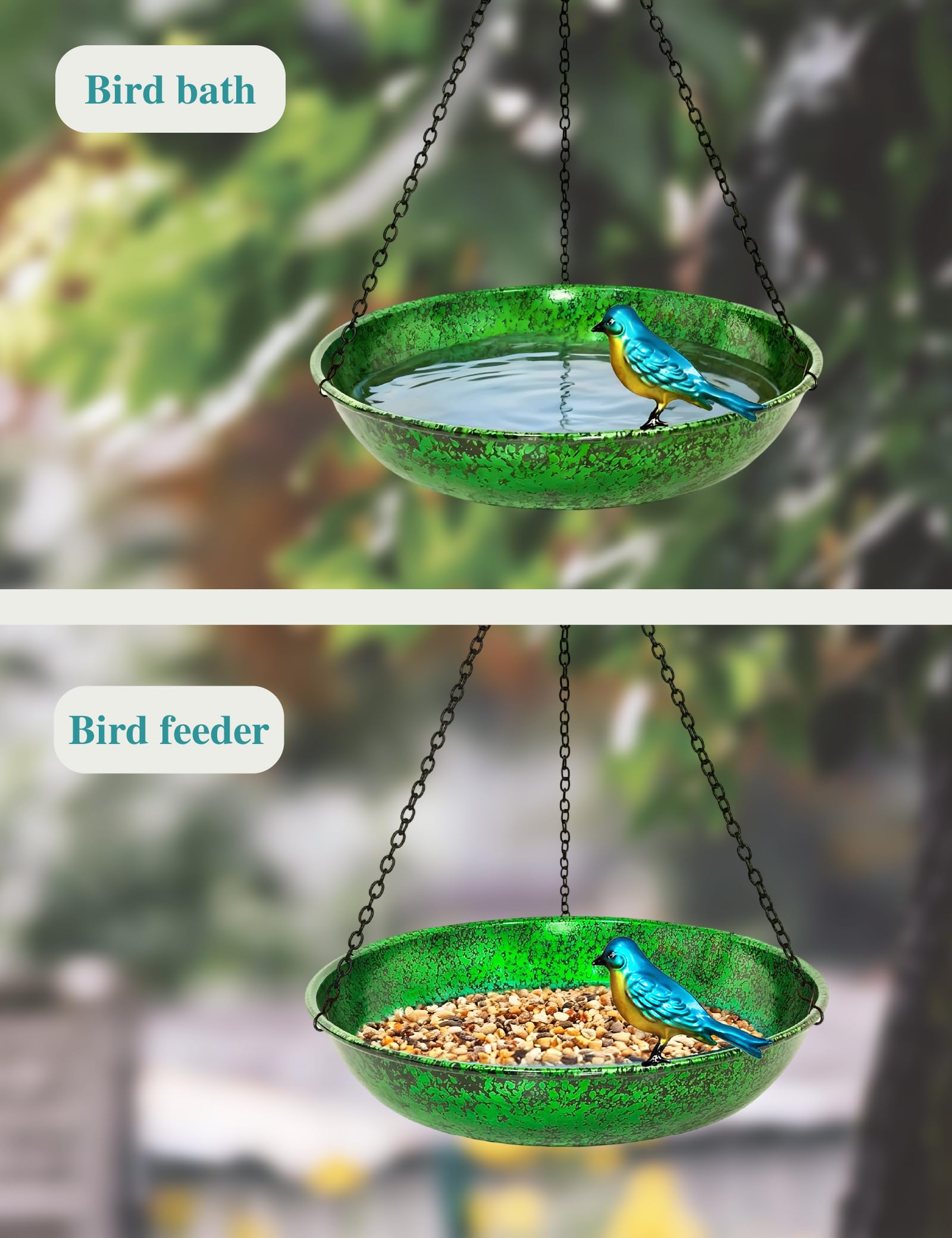 Outdoor Hanging Bird Bath and Feeder — view 4